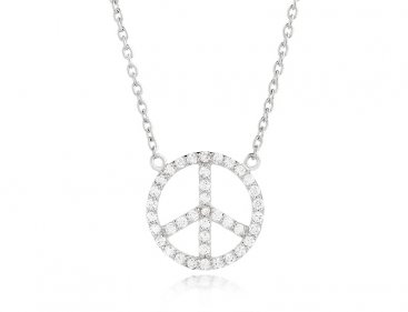 Collier argent peace and love Histoire d’Or Collection Automne hiver 2011/2012