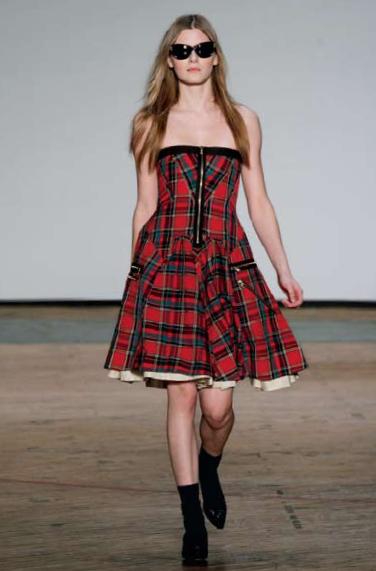 Robe bustier écossais tartan Marc by Marc Jacobs collection hiver 2011