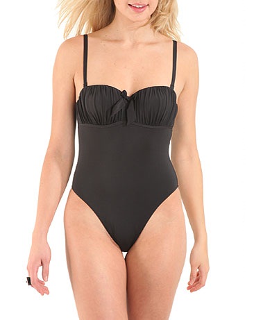 Swimwear une pièce culotte échancrée et haut balconnet noir Kiabi collection été 2011