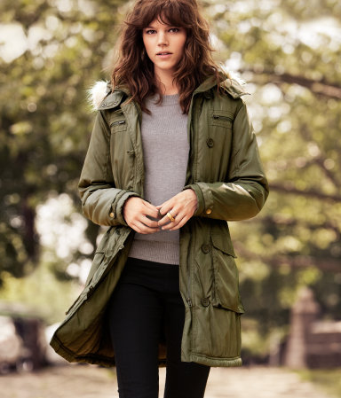 Parka kaki avec capuche H&m Collection automne hiver 2011/2012