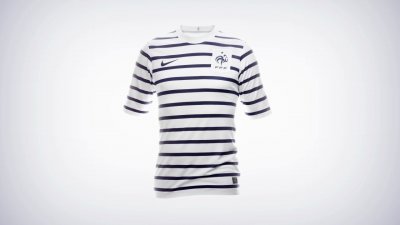 Maillot Nike 2011 de l'équipe de France de Football : la marinière