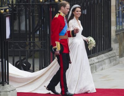 Le prince William et Kate Middleton lors de leur mariage princier au Buckingham palace