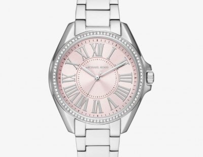 Montre Michael Kors argentée à pierres pavées