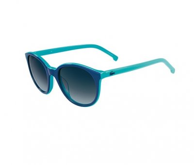 Lunettes de soleil Lacoste Melbourne été 2011 bicolores bleues colorblock