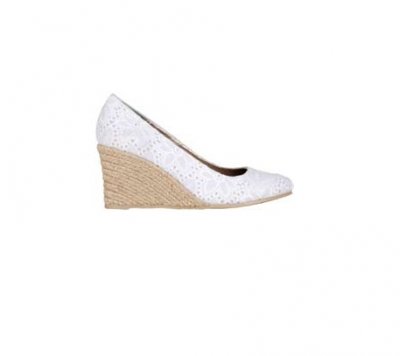 André espadrille compensée avec broderie blanche collection printemps été 2011