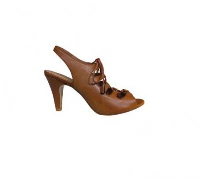 Ghillies ouvertes marrons en cuir avec lacets André été 2011 femme