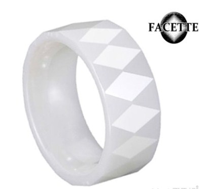 Bague Facette Fybaken céramique blanche