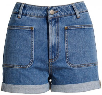 Short taille haute en denim chez H&M tendance rétro 70's été 2011