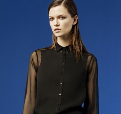 Un chemisier noir Zara : tendance printemps-été 2012