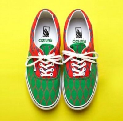 Le vert et rouge sur les baskets « Era » de Vans par Kenzo