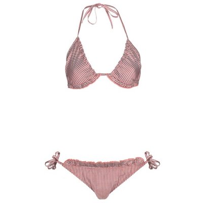 Bikini rétro et romantique à imprimé Vichy et volants collection été 2011 Comptoir des Cotonniers