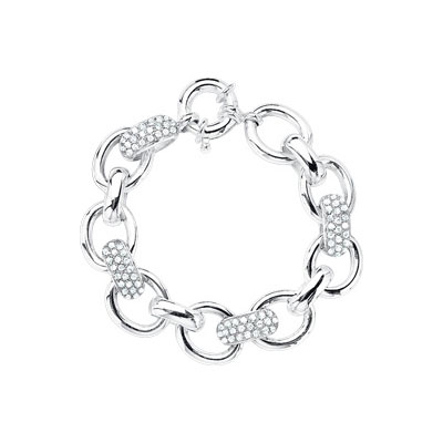 Bracelet argent chaines épaisses zirconia Maty Collection 2011