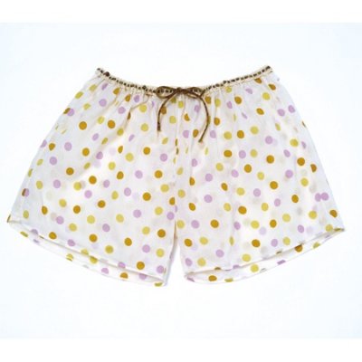 Short pyjama à pois roses et jaunes Marion Lesage pour Monoprix été 2011