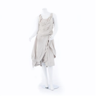 Robe beige drapée Céline hiver 2014-15