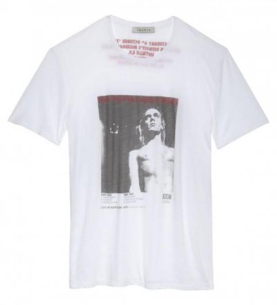 Tee-shirt Sandro Homme Blanc imprimé rock été 2011