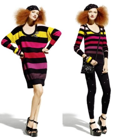 Pull oversized rayé Sonia Rykiel et H&M été 2010