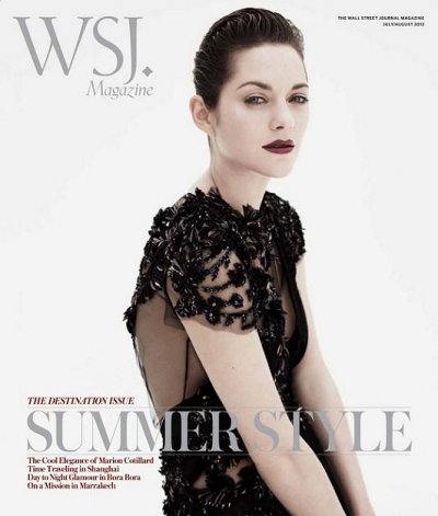 Marion Cotillard sur la couverture du magazine WSJ