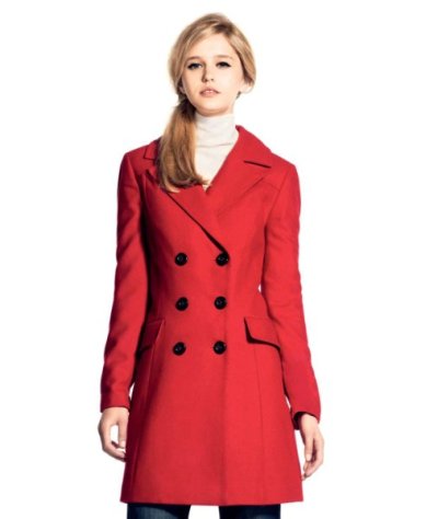 Manteau en laine rouge Etam collection automne hiver 2010 2011