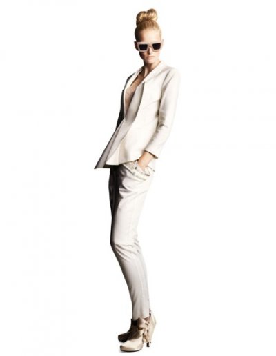 Coordonné blanc veste et pantalon H&M