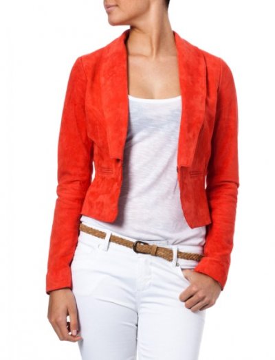 Blazer Vibs couleur corail en cuir suède collection Vero Moda printemps-été 2011