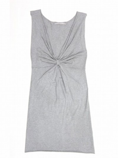 Robe gris chine décolleté V profond et noeud sous la poitrine Berenice collection mode femme été 2011