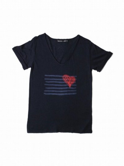 Tee-shirt navy femme colllection été 2011 Berenice imprimé drapeau été coeur