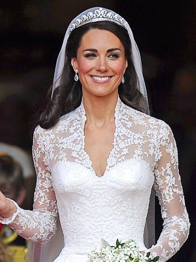 Kate Middleton en robe de mariée, similaire à celle de la princesse Isabella Orsini en avril 2011