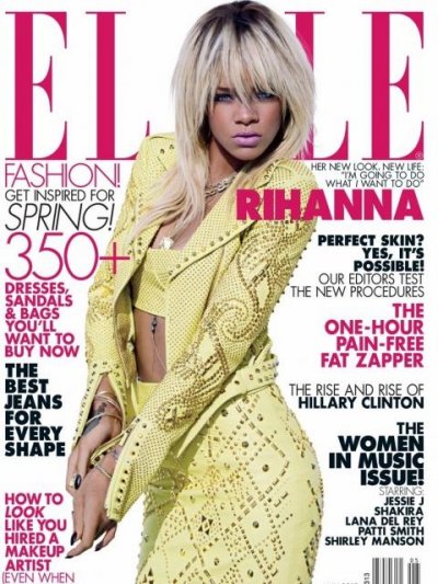 Rihanna en Versace dans ELLE