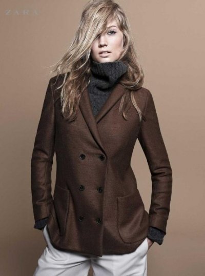 Manteau laine marron tailleur collection mode femme Zara automne hiver 2010 2011