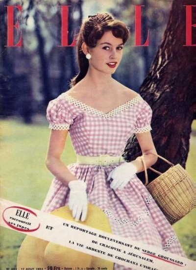 L'actrice Brigitte Bardot en couverture de ELLE