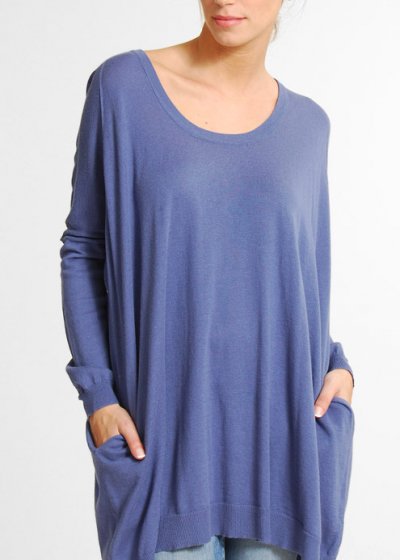 Pull bleu azur xxl a poches