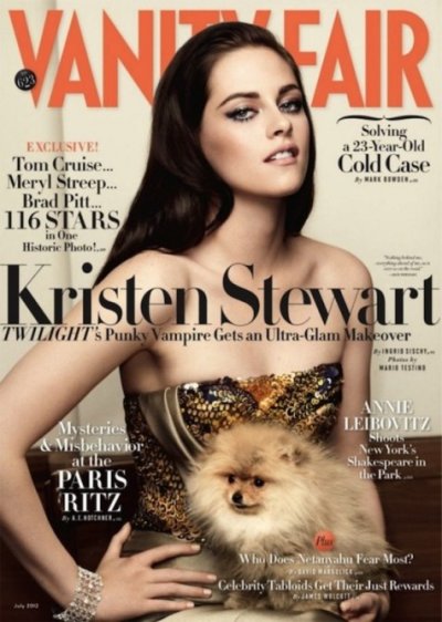 Kristen Stewart : élégante en robe Armani Privé pour Vanity Fair