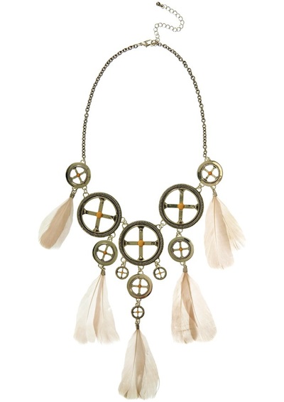 Collier Pamela Love chez Topshop inspiration sioux à plumes collection été 2011