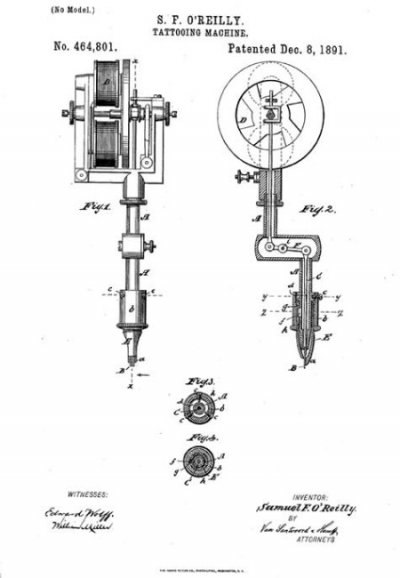 La première machine électrique à tatouer