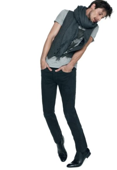 Mode Sandro homme Tee shirt imprimé et gilet gris automne hiver 2010 2011