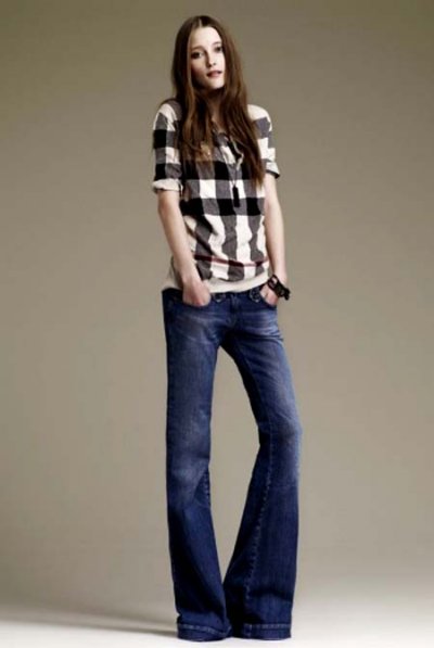 Pantalon flare en jean