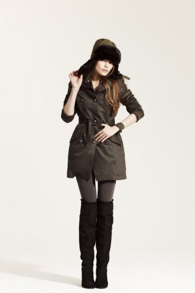 Bottes longues et trench ICODE collection femme automne-hiver 2010-2011