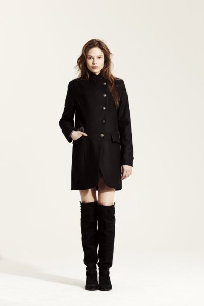 Bottes longues et manteau noir ICODE collection femme automne-hiver 2010-2011