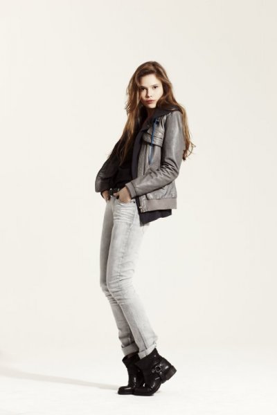 Jean et blouson gris ICODE collection femme automne-hiver 2010-2011