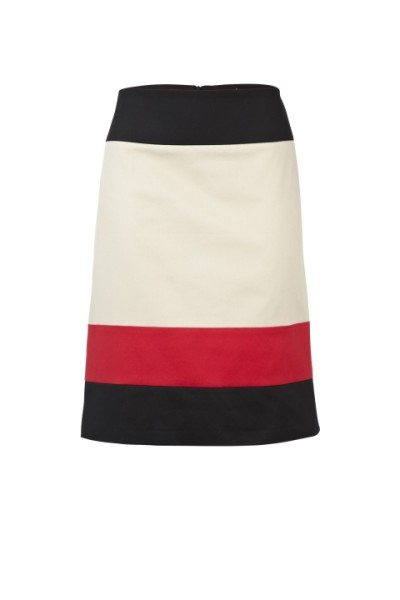 Jupe droite tricolore blanc rouge noir Sinequanone collection printemps-été 2011