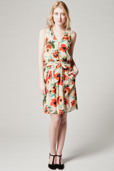 Robe fleurie en soie
