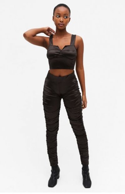 Corset cropped-top Monki version satiné