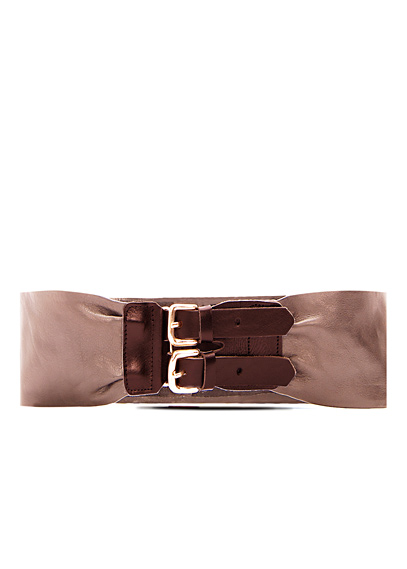 Ceinture Mango en cuir mauve clair avec boucles fermeture centrées Collection Automne hiver 2011/2012