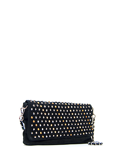 Sac à main en cuir noir agrémenté d’effets cloutés Mango Tendance hiver 2011/2012