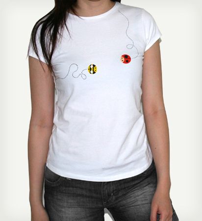  T-shirt femme Abeille et Coccinelle