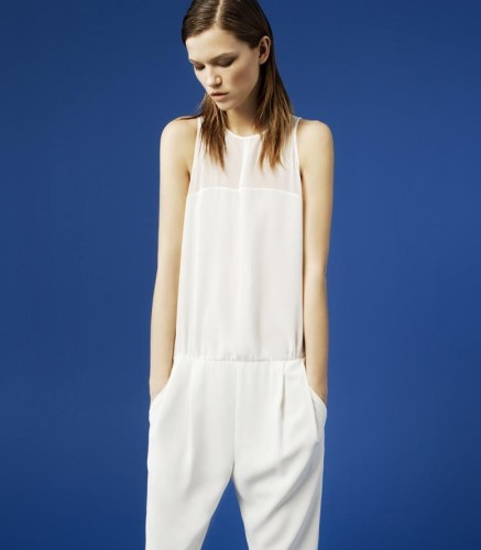 Un combi-pantalon blanc Zara : collection printemps-été 2012