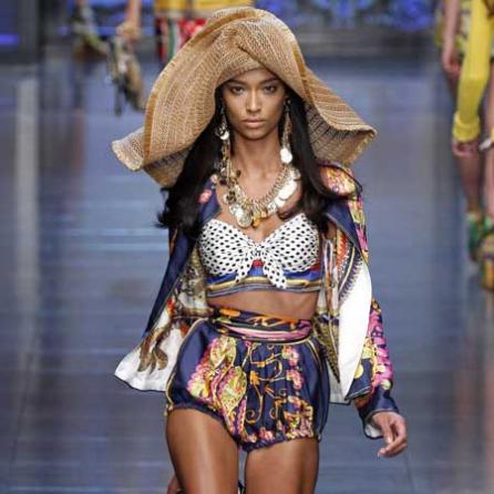 Brassière à pois et à rayures superposés Dolce&Gabbana