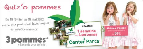 Gagnez un séjour pour toute la famille avec le jeu-concours 3pommes !