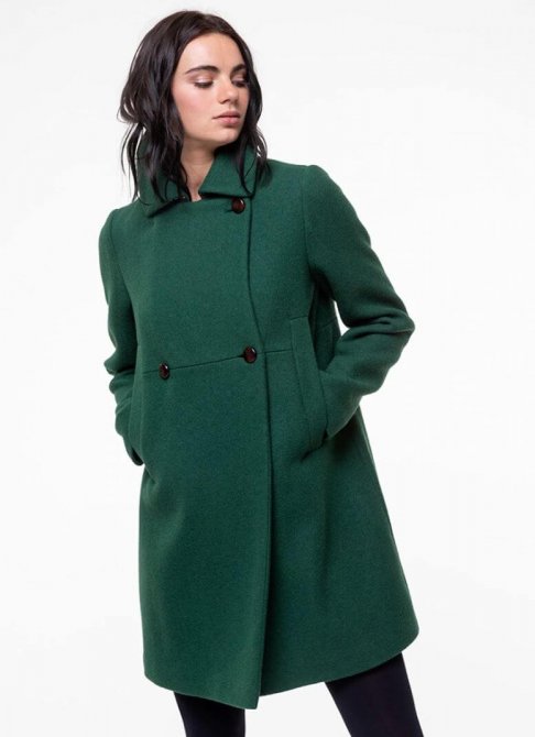 Trench coat coupe droite classique couleur vert grenouille 