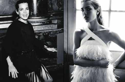 Charlotte Casiraghi vue en Noir & Blanc